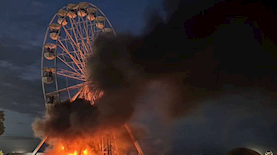 שריפה בגלגל הענק, צילום: טוויטר: @Mina696645851